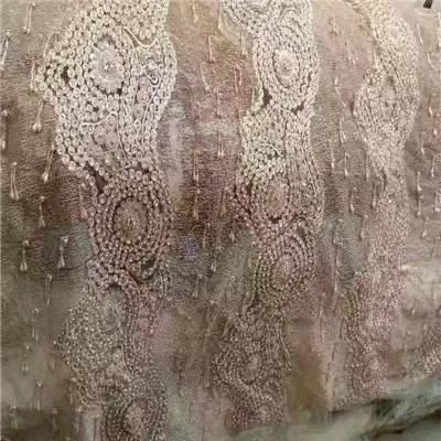 Закупка вышивка ткань платья, нигерийское кружево тяжелое ручной работы бисером кружево для невесты кружевная ткань SL25 - Цвет: as picture