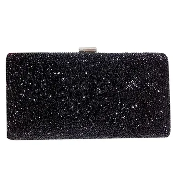 

Woman Evening bag Women Diamond Rhinestone Clutch Crystal Day Clutch Wallet Wedding Purse Party Banquet, Black