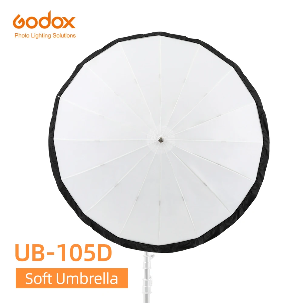 Godox UB-105D 105cm White Parabolic Reflective Transparent Soft Umbrella Studio Light Umbrella Black Silver Diffuser Cover camera umbrella