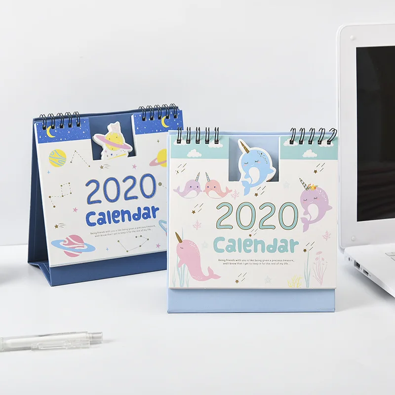 Cartoon Animal 2019 NEW Laser Desk Calendar Daily Schedule Kids Bedroom Home