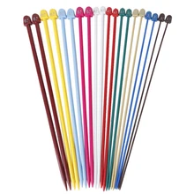 Set of 20Pcs 2.0-6.5mm Plastic Knitting Needles Single Pointed Needles 10 Marked Sizes-Multicolor
