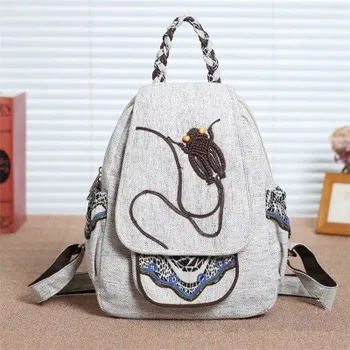 

Hot vintage string appliques women traveller backrack!Nice animal prints lady zipper&Hasp backrack Hot Original Canvas backruck