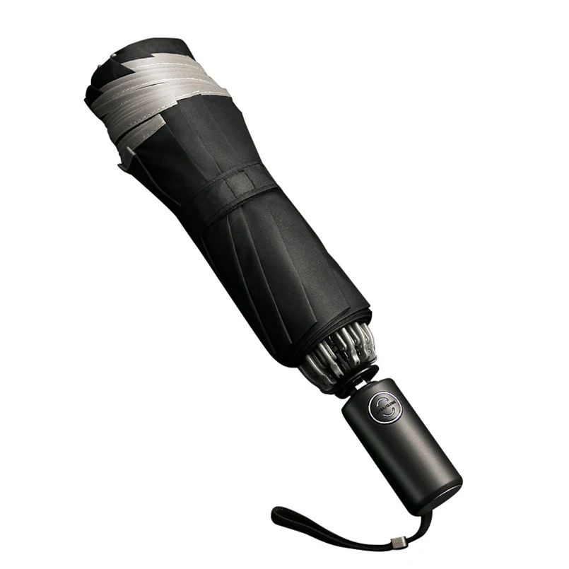 Automatic Umbrella Reverse Folding Business Umbrella Reflective Strips Windproof