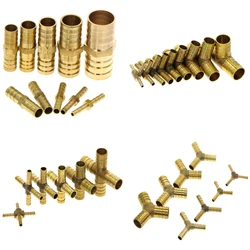 4/5/6/8/10/12/14/16/19mm Hose Barb Brass Hosetail Straight Elbow Tee Y Cross 2/3/4 Way Fitting Splitter Connector Home Garden