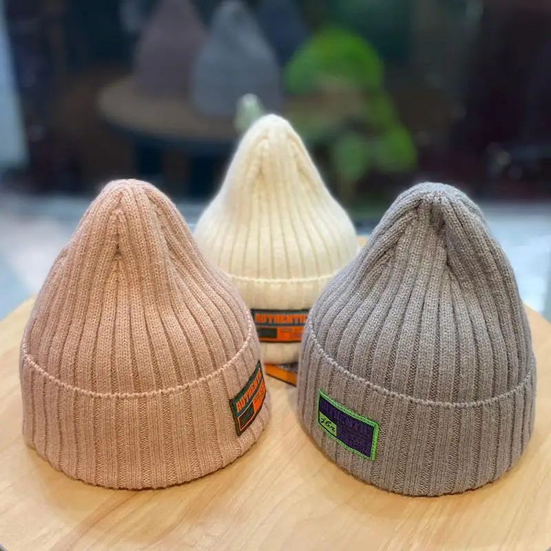 

Woolen hats for men and women fall/winter trend fashion warm knit hat patch hooded pointy beanie hat