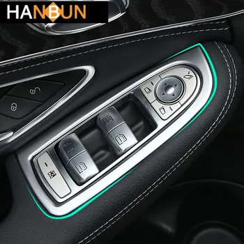 

Car Styling Window Lift Button Switch Control Frame Decoration Sticker Trim For Mercedes Benz C Class W205 GLC X253 2015-18 LHD