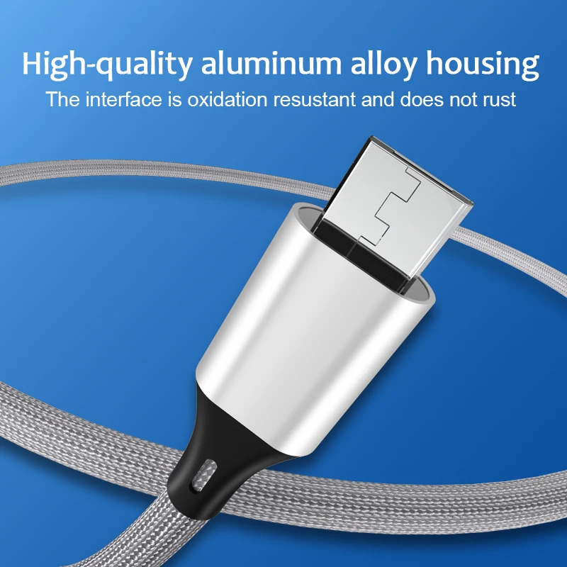 Кабель Micro USB A, кабели для быстрой зарядки и передачи данных, нейлоновый кабель для зарядки и синхронизации для Xiaomi Redmi Note 4 5, samsung, Android, кабель Micro Usb