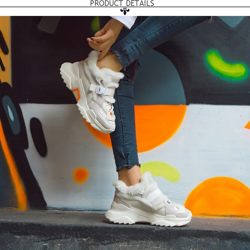 Зимние ботинки из EGONERY кожи женская обувь на плоской платформе высококачественные брендовые шерстяные кроссовки ботильоны на шнуровке зимние ботинки