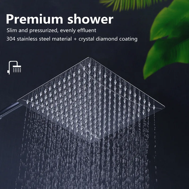 Ультратонкая квадратная насадка для душа в ванную комнату из нержавеющей стали