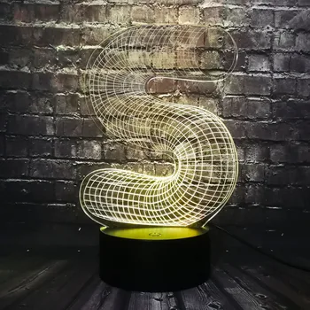 

NEW Unique 3D Led lighting Alphabet letter S Multicolor Desk Table RGB Night Light USB Touch Bar Home Decoration Kid Baby Gift