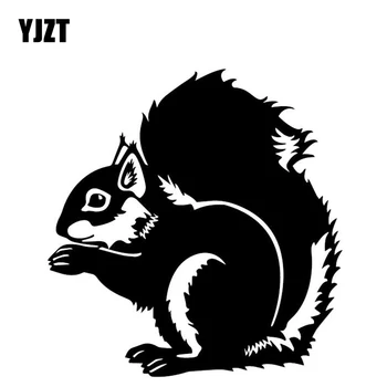 

YJZT 15.1CM*15.8CM Squirrel Lovely Car Sticker Pattern Decor Car Door Vinyl Decal Black/Silver C4-2950