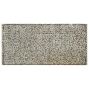

Handmade Gray Vintage Overdyed Turkish Area Rug 137x283 Cm-4'6''X9'3''