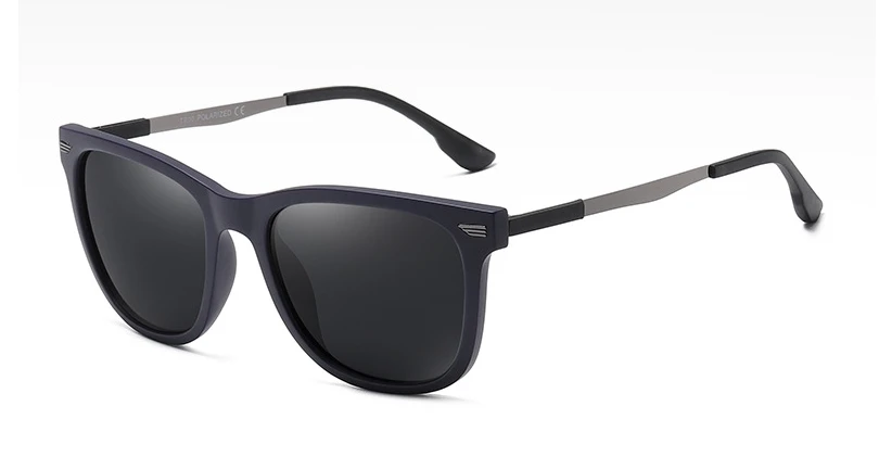 C7 matte blue 45973 пластиковые титановые Ретро квадратные поляризованные солнцезащитные очки для мужчин и женщин Мода UV400 - Цвет линз: C7 matte blue