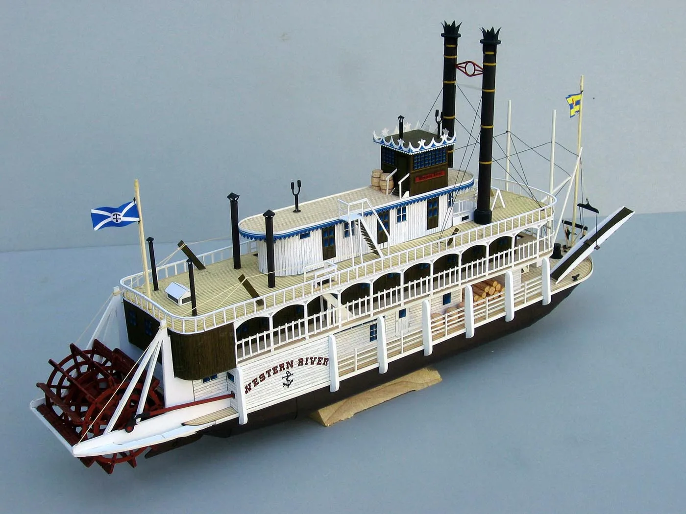 Mississippi Ming Wheel SteamShip Scanning Version 3D Paper Model DIY Handmade Toy 3d paper model,paper jigsaw puzzle