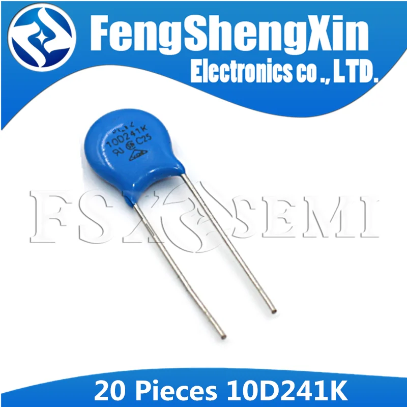 20pcs varistor 10D241K 240V piezoresistor 10D241 10MM