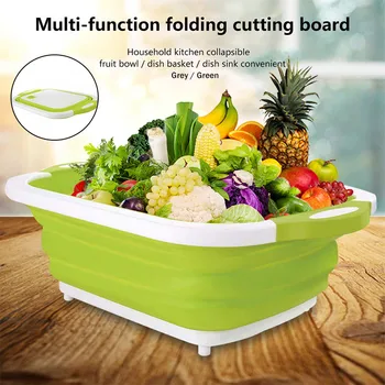 

Folding Chopping Blocks 3 In 1 Multifunctional Folding Vegetable Basket Portable Cutting Board for Kitchen Home Living