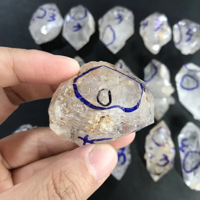 Natural Herkimer diamond Crystal Spiritual Meditation Healing Stone High Frequency Energy Home Decoration