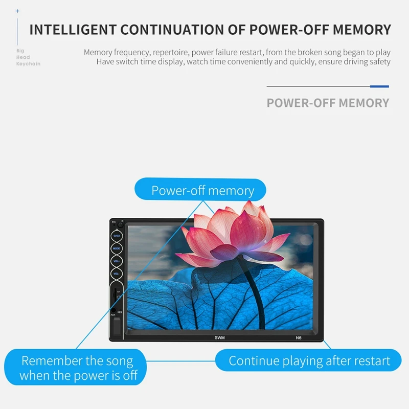 7 дюймов Автомобильный радиоприемник с контактным экраном HD стерео Bluetooth 12 В 2 Din FM ISO мощность Aux вход Авто MP5 плеер TF USB