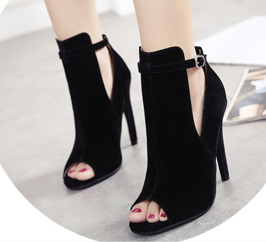 

New super high-heeled nightclub shoes sexy high-cut fish mouth sandals hollow versatile European and American women's shoes