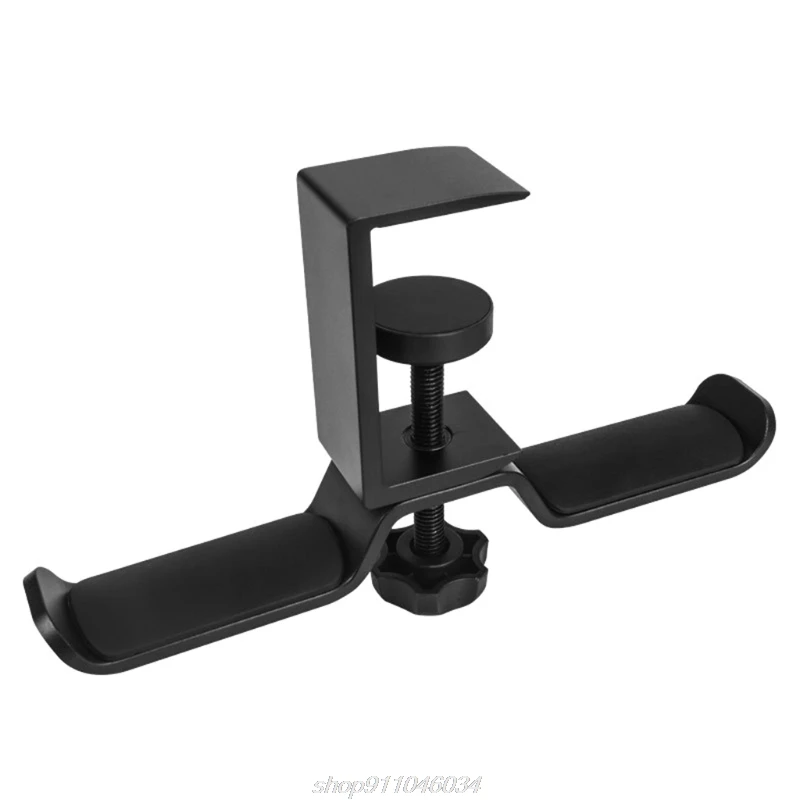 Aluminium Alloy Headphone Holder Headset Bracket Hanger Metal Wall Clamp Hook Rotatable Double Earphone N19 20 Dropshipping
