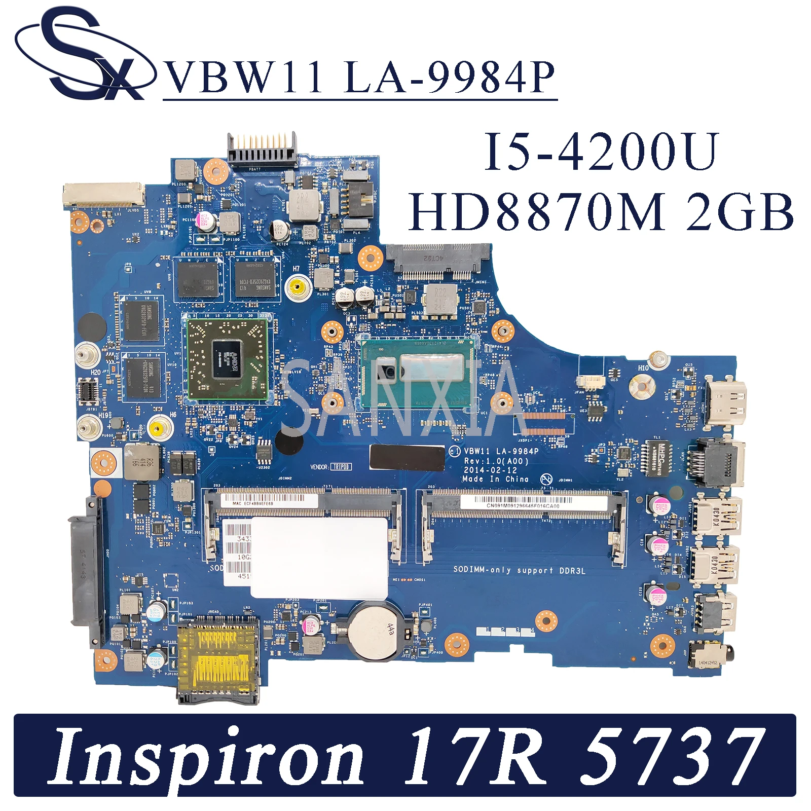 Материнская плата KEFU для ноутбука Dell Inspiron 17R 5737 3737 оригинальная материнская