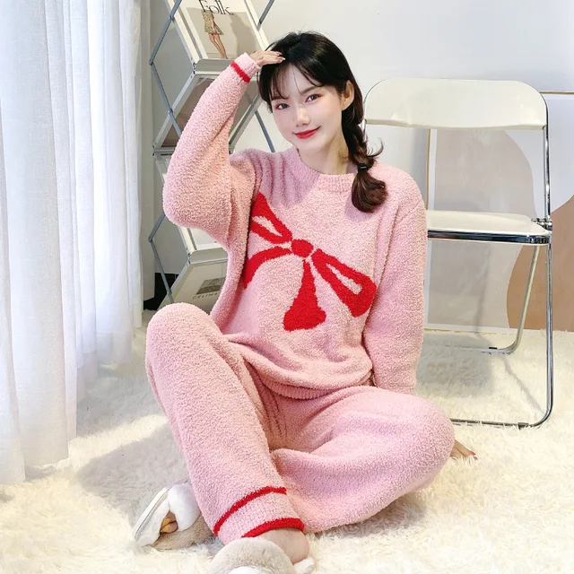 Winter Thick Warm Ladies Pajamas Sets High-End Feather Yarn Sleepwear Women  Cute Nightwear Female Pyjamas Comfort Homewear - AliExpress Underwear u0026  Sleepwears