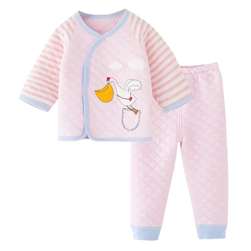 Onesies/комплект зимней одежды из хлопка для новорожденных; утепленные пижамы; нижнее белье; осенняя одежда; YKQ045