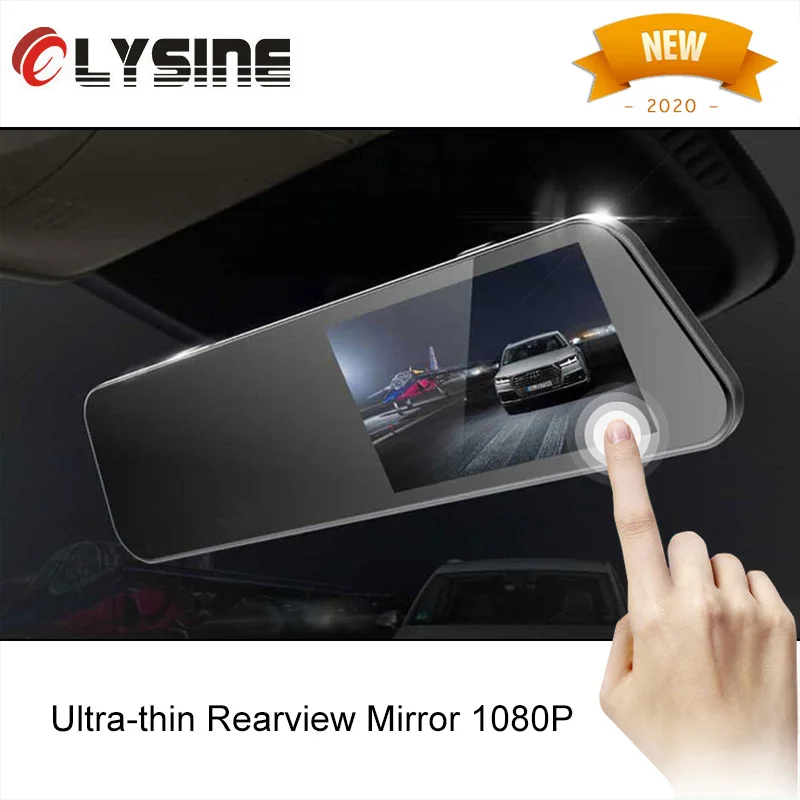 Ультратонкий Автомобильный видеорегистратор зеркало заднего вида с сенсорным