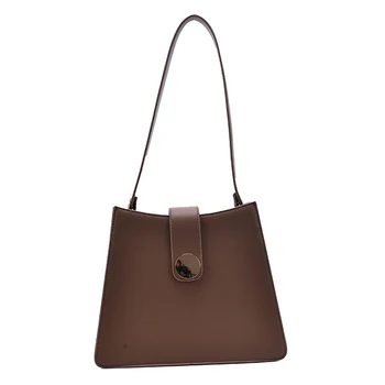 

Bags for Women 2020 New In Solid Button Shoulder Bag Fashion Simple Designer High Class Flap Bag