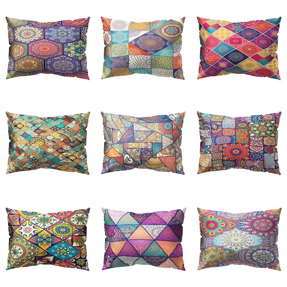 Mandala Plaid Triangle Pillow Case Cushion Cover Sofa Bed Car Cafe Office Decor Pillow Case Aliexpress