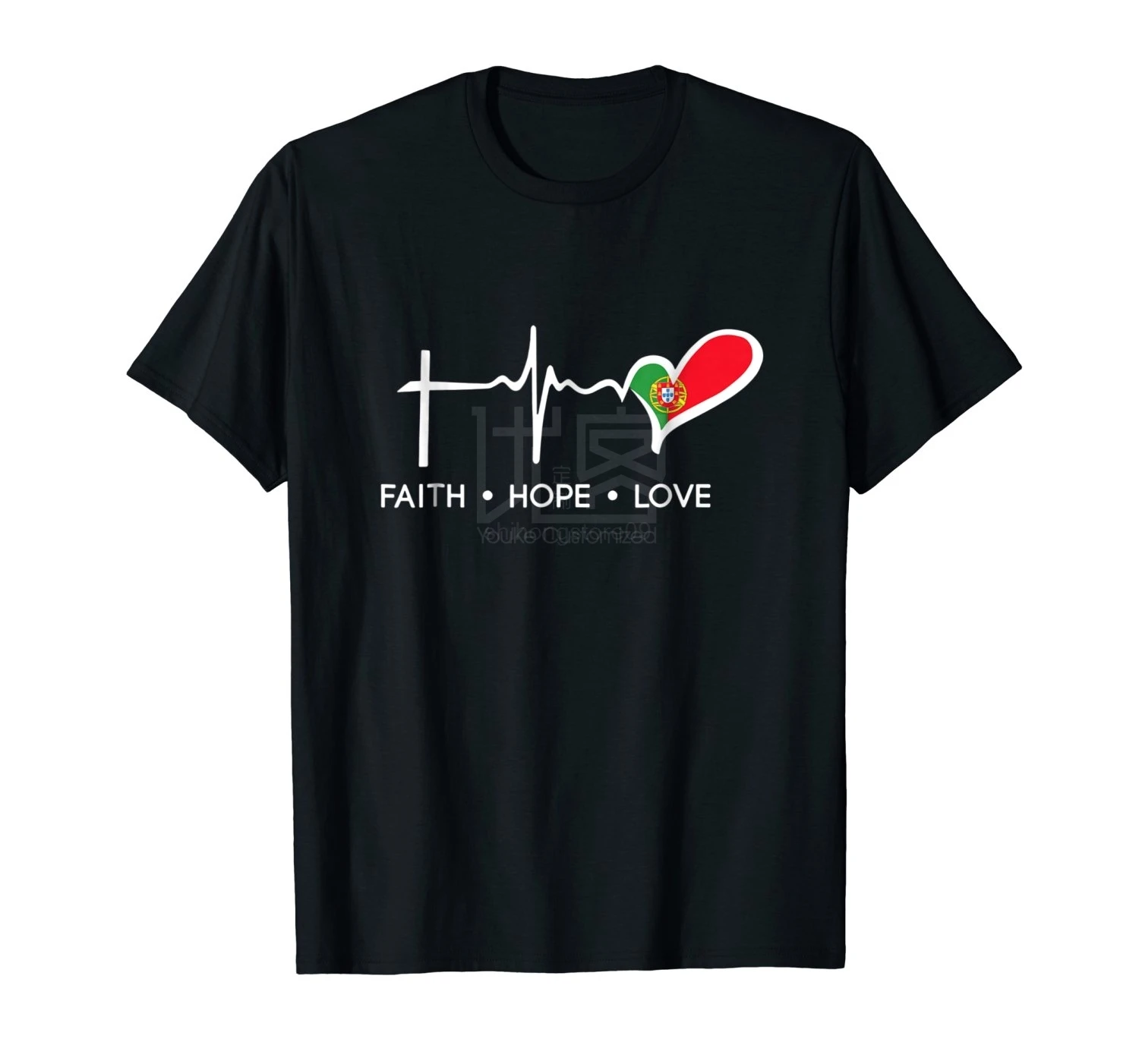 buy 2019 Newest Letter Print Hip Hop Novelty T Shirts Men #039;S Brand Clothing Faith Hope Love Portugal Flag Tshirts Custom