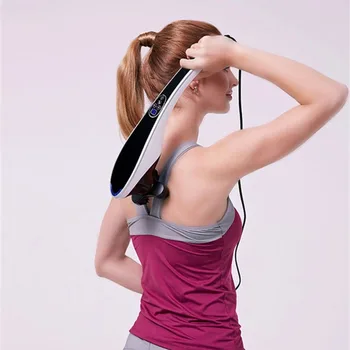 

DropShipping Electric Cervical Massager Vibrating Kneading Shoulder Back Neck Massager Machine Far Infrared Body Relax Device