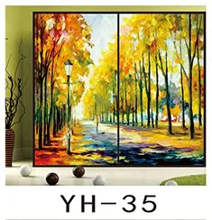 yh-35 Горячая, крышка на окно, Индивидуальный размер, статическая, без клея, ручная роспись, масляные картинки, декоративная пленка, водостойкая, ПВХ, Тонирующая пленка, 50 см x 100 см - Цвет: yh-35