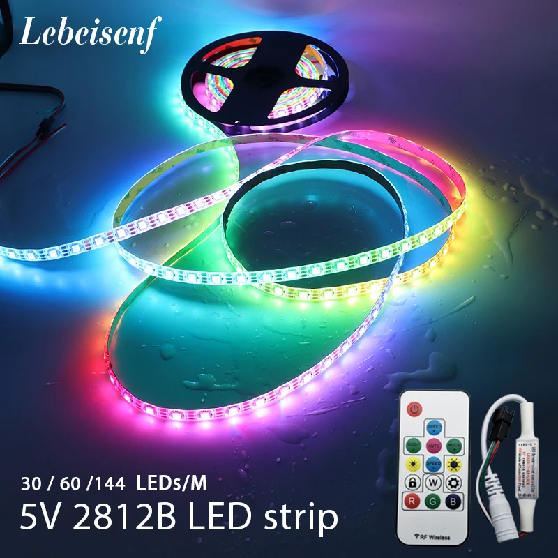

RGB WS2812B WS2812 Led strip light 30/60/144 LEDs/m SP103E 14key Led controller USB DC connector kit DC5V 1m / 2m / 3m / 4m / 5m