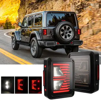 

2PCS Car LED Reverse Brake Taillights Assembly US Plug Car Styling Tail Lamp For JEEP Wrangler JK 07-17 auto Accessories