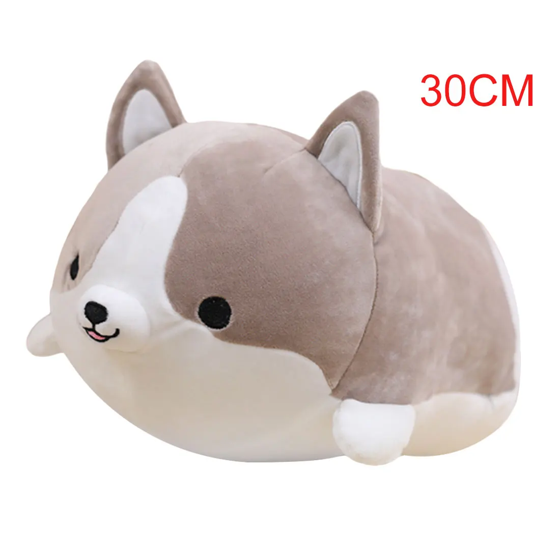 30/45/60cm Cute Corgi Dog Plush Toy Stuffed Soft Animal Cartoon Pillow Lovely Christmas Gift for Kids Kawaii Present - Цвет: gray 30CM