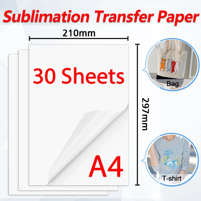 50/10pcs A4 Sublimation Printer Pretreat Heat Transfer Paper for