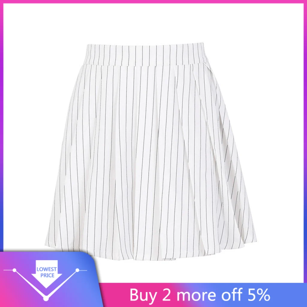 Новинка, женские плиссированные мини-юбки, ropa mujer, модная сексуальная одежда в полоску, с принтом, на молнии, выше колена, плиссированная юбка, Faldas# C11