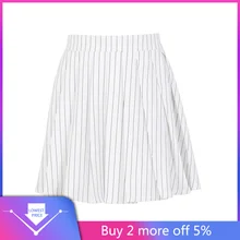 Новинка, женские плиссированные мини-юбки, ropa mujer, модная сексуальная одежда в полоску, с принтом, на молнии, выше колена, плиссированная юбка, Faldas# C11