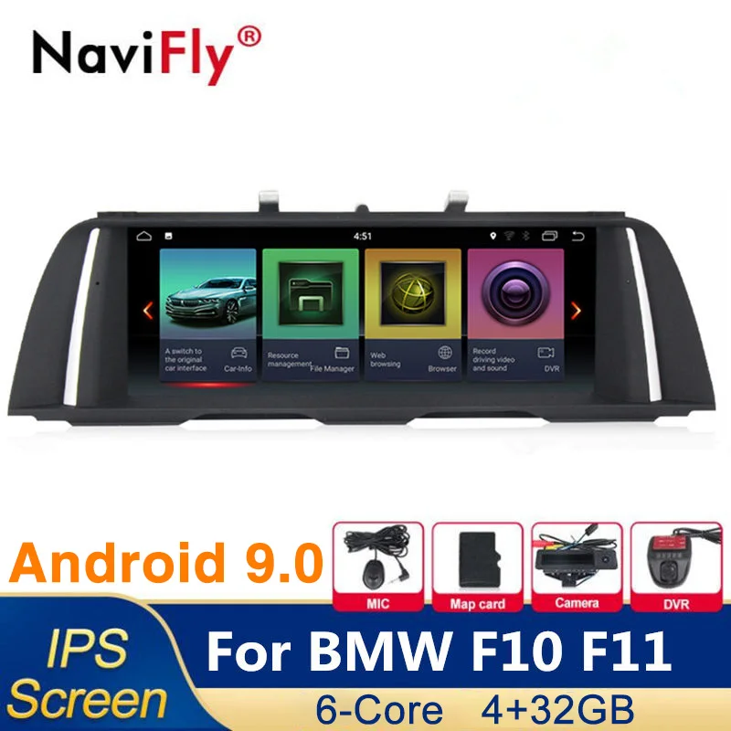 ID7 ips Android 9 0 6 ядерный Автомобильный gps Радио мультимедийный плеер для BMW 5 серии
