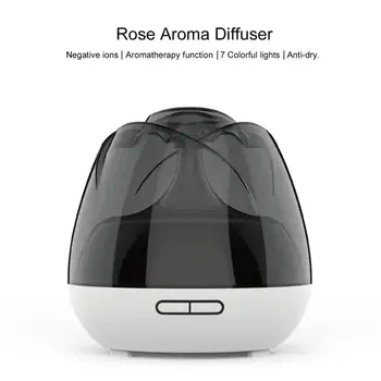 

Rose Shape Aroma Essential Oil Diffuser Aromatherapy Ultrasonic Air Humidifier with Colorful LED Light for Room Home 500ml