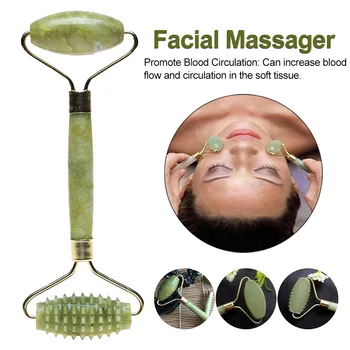 

Tightening Artificial Jade Skin Care Birthday Gift Portable Quartz Roller Face Lift Hand Tools Salon Home Facial Massager Thin
