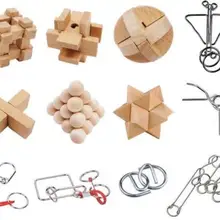 6/12 шт./компл. IQ Деревянный Burr металлический пазл магический провод головоломки Пазлы игра для взрослых детей