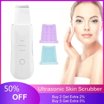 

Hot Ultrasonic Skin Scrubber Facial Spa Vibrate Deep Cleaning Acne Blackhead Removal Pore Exfoliating Face Lifting Peel Spatula