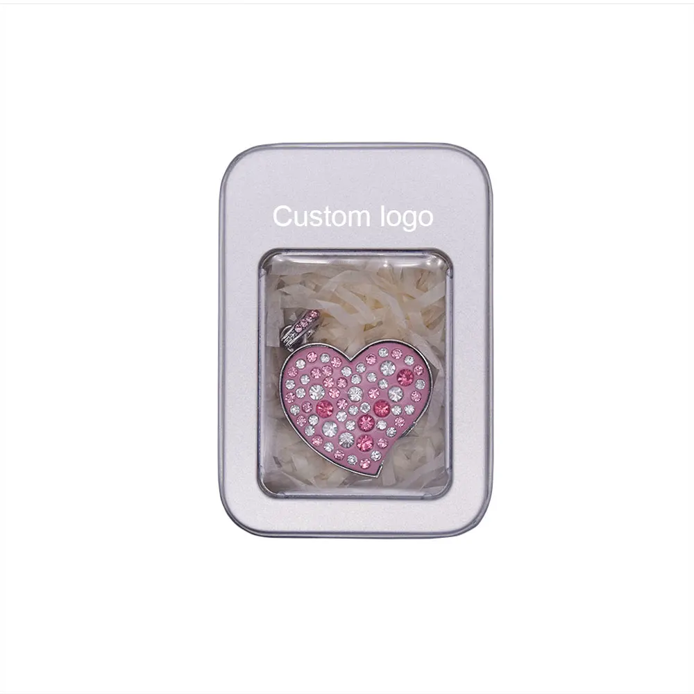 Love heart shape with diamond 16gb/32gb/64gb/128gb usb flash drive mini pendrive 8GB usb u disk pen drive memory stick best gift flash stick