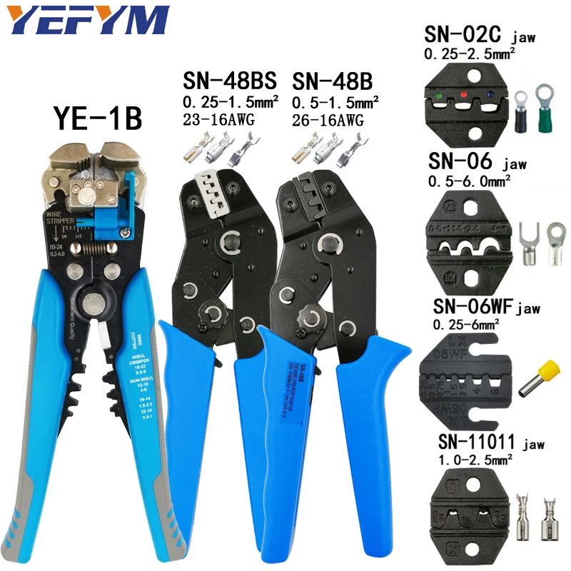 Набор обжимных плоскогубцев SN-48BS 48B 4 Челюсти TAB 2,8 4,8 6,3/трубка/изолятор/неизоляционные клеммы зачистки провода резаки электрические инструменты