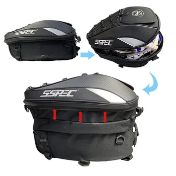 

Motorcycle Backpack Carbon Fiber Motorbike Tail Bag Back Seat Luggage Bags Saddlebag Motorcycle Riding Travel Luggage Handbag