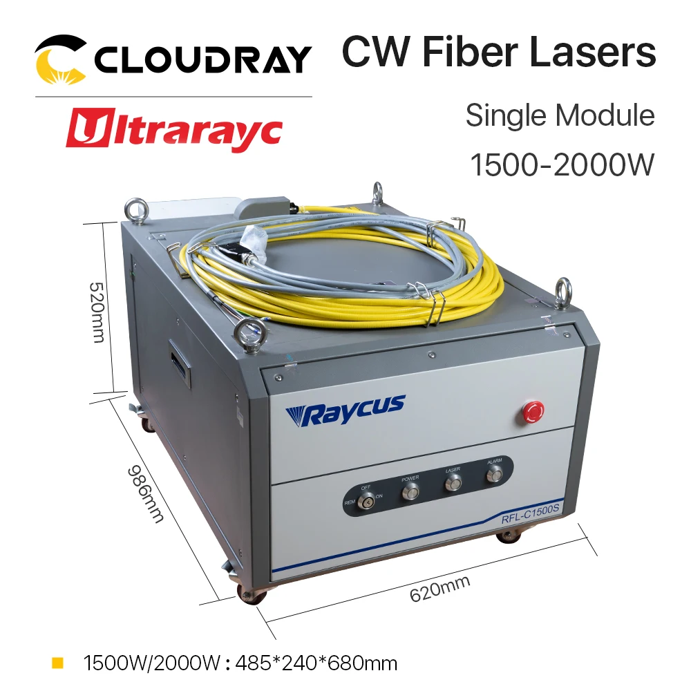 Ultrarayc Raycus Fiber Laser Power Supply Single Module Raycus 1500-2000W 1064nm for Fiber Cutting Machine RFL-C1500S RFL-C2000S