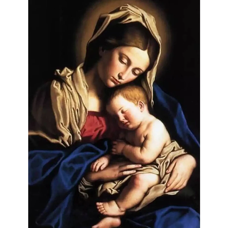 

Fuyun 5D Diamond Painting Virgin Mary Full Round Diamond mosaic Sale Picture Rhinestone Diamond Embroidery Religious Icon