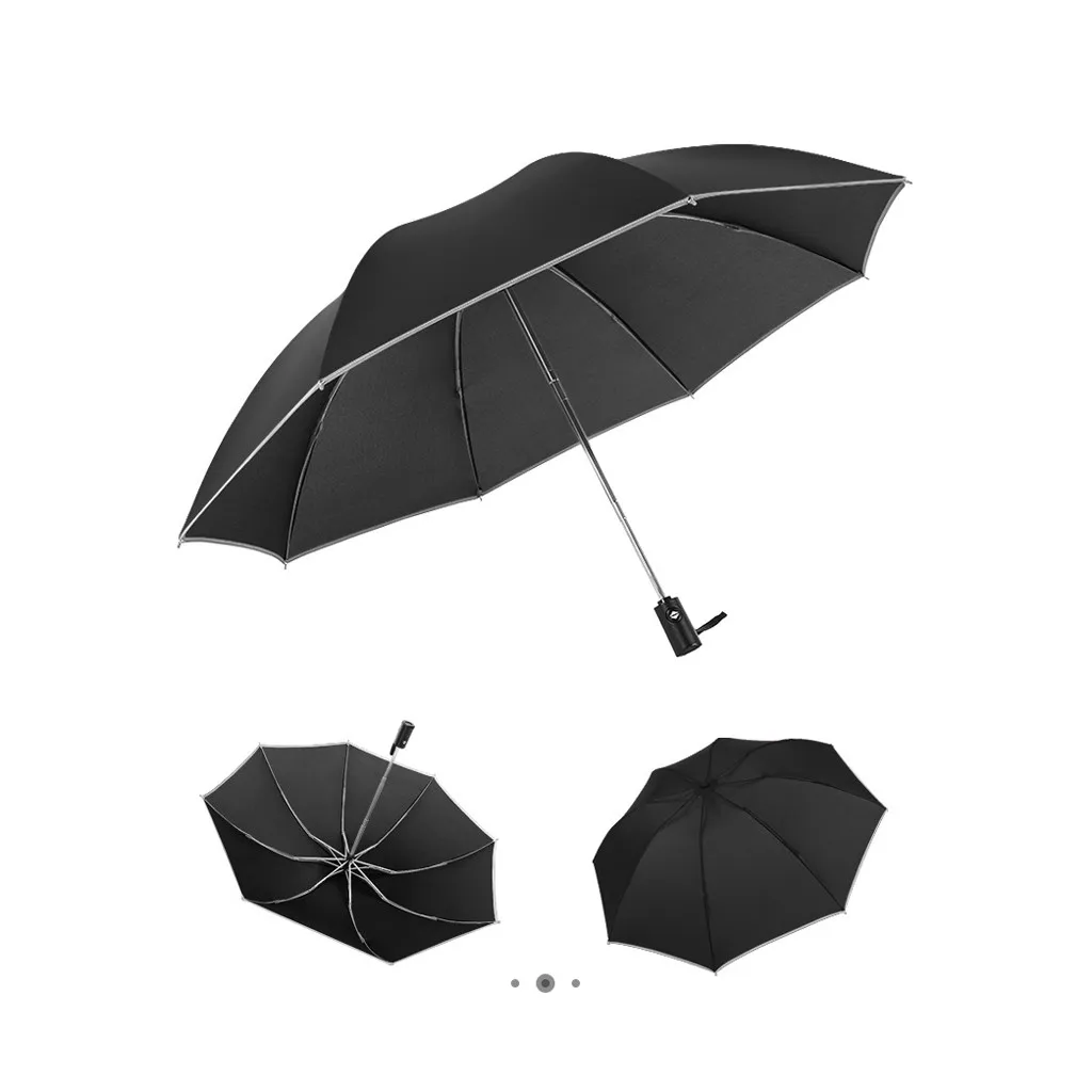 Дождливый день карманный зонтик мини складной автоматический зонт от солнца обратный складной бизнес зонтик со светоотражающими полосками путешествия